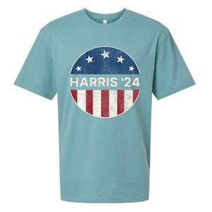 Kamala Harris 2024 Harris 2024 President Retro American Flag Sueded Cloud Jersey T-Shirt