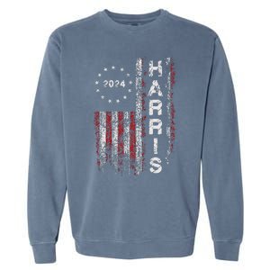 Kamala Harris 2024 For President Campaign Us Flag Garment-Dyed Sweatshirt