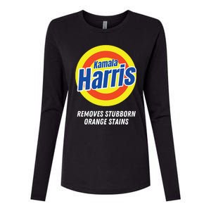 Kamala Harris 2024 Removes Stubborn Orange Stains Humorous Womens Cotton Relaxed Long Sleeve T-Shirt