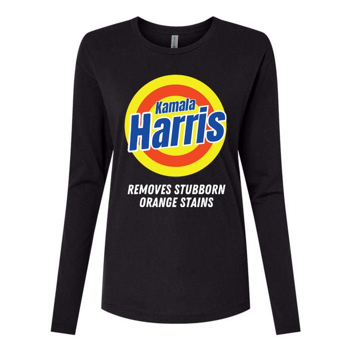 Kamala Harris 2024 Removes Stubborn Orange Stains Humorous Womens Cotton Relaxed Long Sleeve T-Shirt