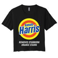 Kamala Harris 2024 Removes Stubborn Orange Stains Humorous Women's Crop Top Tee