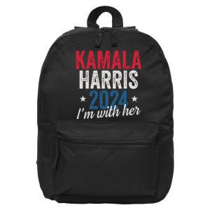 Kamala Harris 2024 Support Im With Her Kamala Harris 2024 16 in Basic Backpack