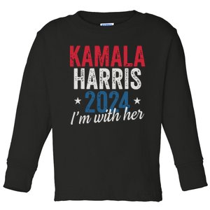 Kamala Harris 2024 Support Im With Her Kamala Harris 2024 Toddler Long Sleeve Shirt