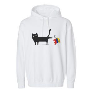 Kamala Harris 2024 Victory Black Cat Vs Gop Elephant Garment-Dyed Fleece Hoodie