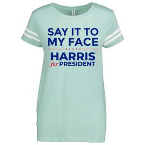 Kamala Harris 2024 Say It To My Face Debate Me Enza Ladies Jersey Football T-Shirt