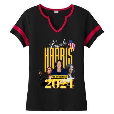 Kamala Harris 2024 Pro Kamala For President Ladies Halftime Notch Neck Tee