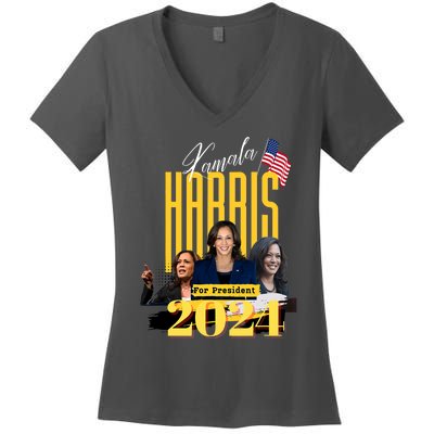 Kamala Harris 2024 Pro Kamala For President Women's V-Neck T-Shirt