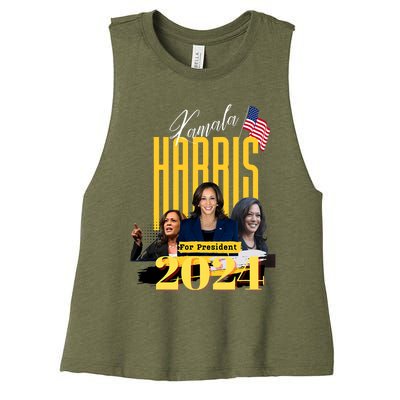 Kamala Harris 2024 Pro Kamala For President Women's Racerback Cropped Tank