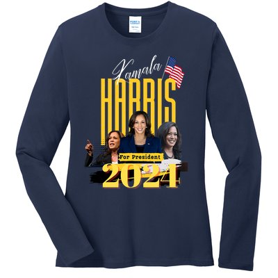 Kamala Harris 2024 Pro Kamala For President Ladies Long Sleeve Shirt