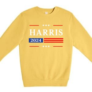 Kamala Harris 2024 For President Harris 2024 American Flag Premium Crewneck Sweatshirt