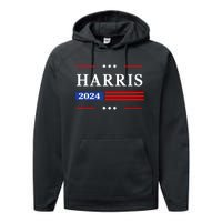 Kamala Harris 2024 For President Harris 2024 American Flag Performance Fleece Hoodie