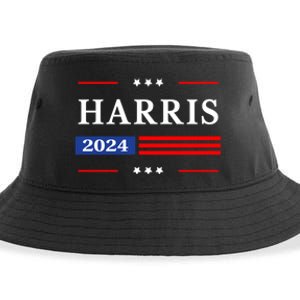 Kamala Harris 2024 For President Harris 2024 American Flag Sustainable Bucket Hat