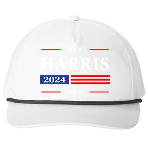 Kamala Harris 2024 For President Harris 2024 American Flag Snapback Five-Panel Rope Hat