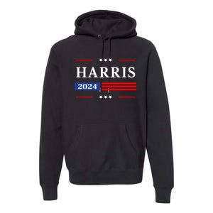 Kamala Harris 2024 For President Harris 2024 American Flag Premium Hoodie