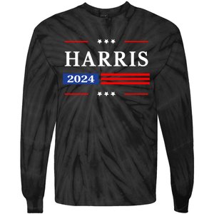 Kamala Harris 2024 For President Harris 2024 American Flag Tie-Dye Long Sleeve Shirt