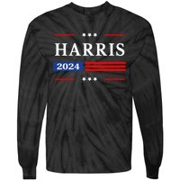 Kamala Harris 2024 For President Harris 2024 American Flag Tie-Dye Long Sleeve Shirt