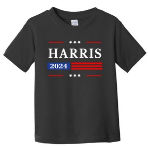 Kamala Harris 2024 For President Harris 2024 American Flag Toddler T-Shirt