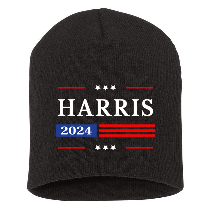 Kamala Harris 2024 For President Harris 2024 American Flag Short Acrylic Beanie