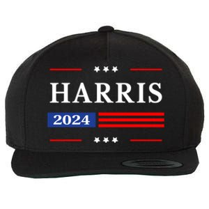 Kamala Harris 2024 For President Harris 2024 American Flag Wool Snapback Cap