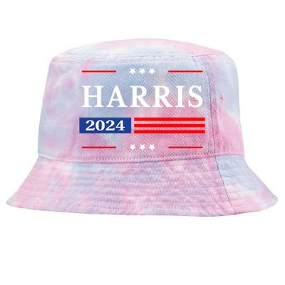 Kamala Harris 2024 For President Harris 2024 American Flag Tie-Dyed Bucket Hat