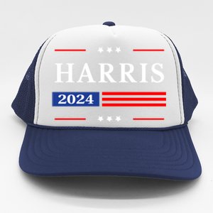 Kamala Harris 2024 For President Harris 2024 American Flag Trucker Hat