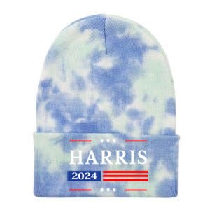 Kamala Harris 2024 For President Harris 2024 American Flag Tie Dye 12in Knit Beanie