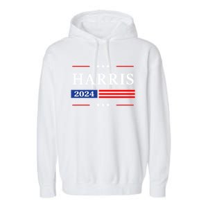 Kamala Harris 2024 For President Harris 2024 American Flag Garment-Dyed Fleece Hoodie