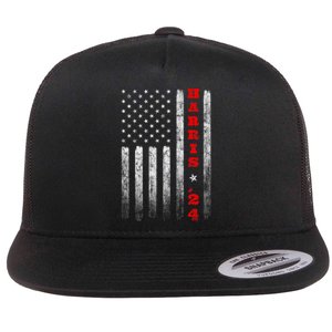 Kamala Harris 2024 American Flag Usa Flag Election President Flat Bill Trucker Hat