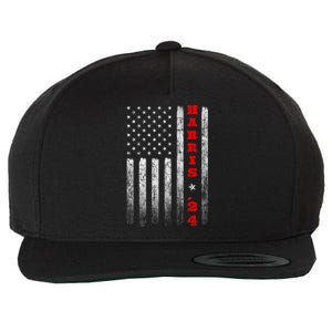 Kamala Harris 2024 American Flag Usa Flag Election President Wool Snapback Cap