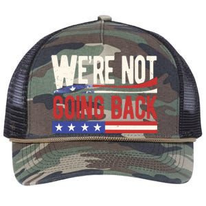 Kamala Harris 2024 Were Not Going Back Retro Rope Trucker Hat Cap