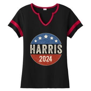 Kamala Harris 2024 For President Campaign Us Flag Ladies Halftime Notch Neck Tee