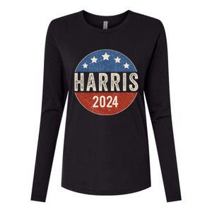 Kamala Harris 2024 For President Campaign Us Flag Womens Cotton Relaxed Long Sleeve T-Shirt