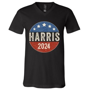 Kamala Harris 2024 For President Campaign Us Flag V-Neck T-Shirt