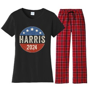 Kamala Harris 2024 For President Campaign Us Flag Women's Flannel Pajama Set