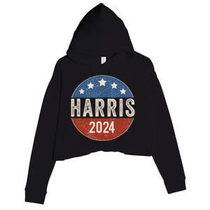 Kamala Harris 2024 For President Campaign Us Flag Crop Fleece Hoodie