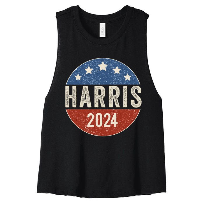 Kamala Harris 2024 For President Campaign Us Flag Women's Racerback Cropped Tank