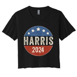 Kamala Harris 2024 For President Campaign Us Flag Women's Crop Top Tee