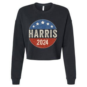 Kamala Harris 2024 For President Campaign Us Flag Cropped Pullover Crew