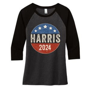 Kamala Harris 2024 For President Campaign Us Flag Women's Tri-Blend 3/4-Sleeve Raglan Shirt