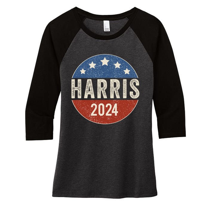 Kamala Harris 2024 For President Campaign Us Flag Women's Tri-Blend 3/4-Sleeve Raglan Shirt