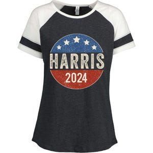 Kamala Harris 2024 For President Campaign Us Flag Enza Ladies Jersey Colorblock Tee