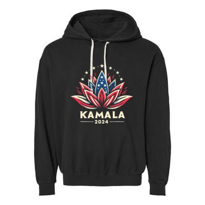 Kamala Harris 2024 Presidential Campaign American Lotus Garment-Dyed Fleece Hoodie