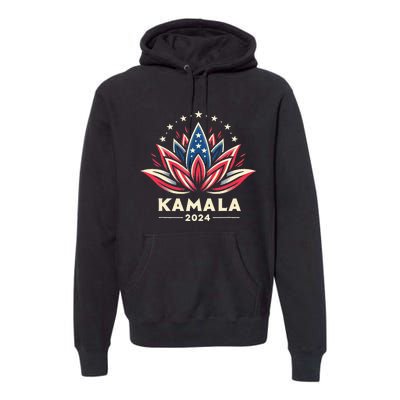 Kamala Harris 2024 Presidential Campaign American Lotus Premium Hoodie