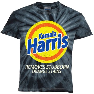 Kamala Harris 2024 Removes Stubborn Orange Stains Funny Kids Tie-Dye T-Shirt