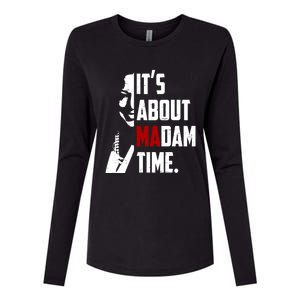 Kamala Harris 2024 ItS About Madam Time President Election Gift Womens Cotton Relaxed Long Sleeve T-Shirt