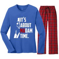 Kamala Harris 2024 ItS About Madam Time President Election Gift Women's Long Sleeve Flannel Pajama Set 