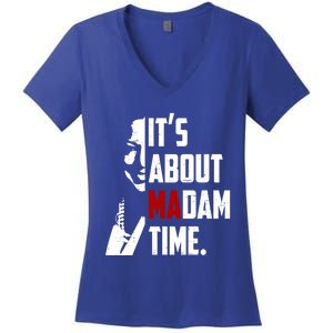 Kamala Harris 2024 ItS About Madam Time President Election Gift Women's V-Neck T-Shirt