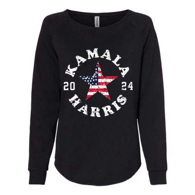 Kamala Harris 2024 President American Flag Vote Kamala Vneck Womens California Wash Sweatshirt