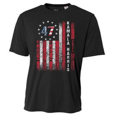 Kamala Harris 2024 For President American Flag Distressed Cooling Performance Crew T-Shirt