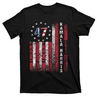 Kamala Harris 2024 For President American Flag Distressed T-Shirt